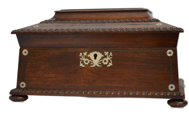 William IV Sarcophagus Jewellery Box In Rosewood - Image 2